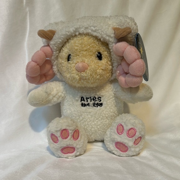 Vintage Enesco Zodiac Teddy Bear Aries the Ram Plush stuffed animal - Picture 1 of 11